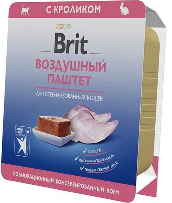

Консервированный корм для кошек Brit Premium с кроликом для стерилизованных 100 г