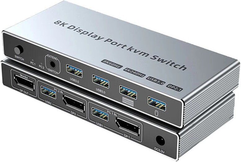 KVM переключатель USBTOP DisplayPort v1.4 - 8K 60Гц / 4K 240Гц 559641