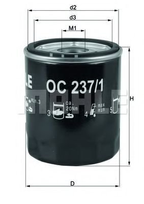 

Масляный фильтр Mahle Knecht OC2371