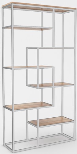 Стеллаж Hype Mebel Зиг-Заг-2 120x200 (белый/дуб галифакс натуральный)