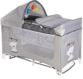 Манеж-кровать Lorelli Moonlight Rocker 2 Greys My Teddy