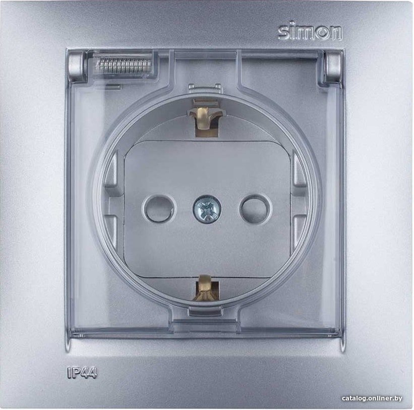 Розетка Simon 1590450-033 (алюминий)