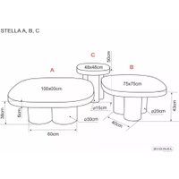 Журнальный столик Signal Stella A Ceramic (черный Vulcano/медный)