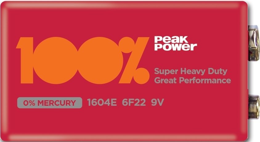 

Батарейка PeakPower 6F22/PP1604E-2S1