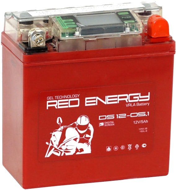 

Мотоциклетный аккумулятор Red Energy DS 12-05.1 (YB5L-B, 12N5-3B) (5 А·ч)