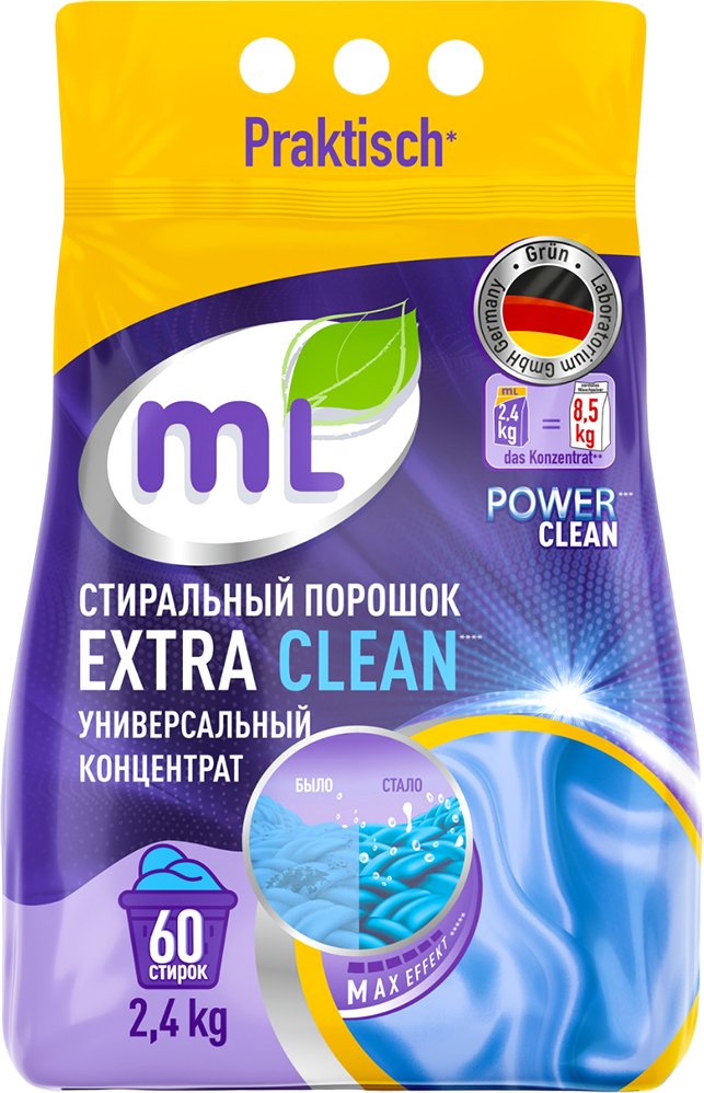 

Стиральный порошок Meine Liebe Extra Clean универсальный концентрат 2.4 кг