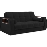 Диван Мебель-АРС Аккордеон Барон №3 ППУ 120x200 (велюр черный HB-178/17)