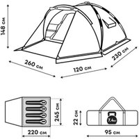 Кемпинговая палатка RSP Outdoors Narle 4 (оливково-зеленый)