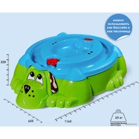 Песочница-бассейн PalPlay Собачка с крышкой 432 (голубой/зеленый)