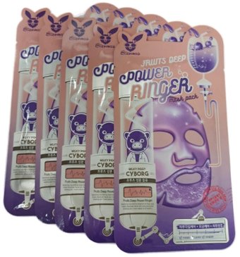 Elizavecca Набор тканевых масок Deep Power Ringer Mask Pack Fruits 10 шт