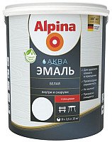 Эмаль Alpina Аква 2.5 л (шелковисто-матовый белый)