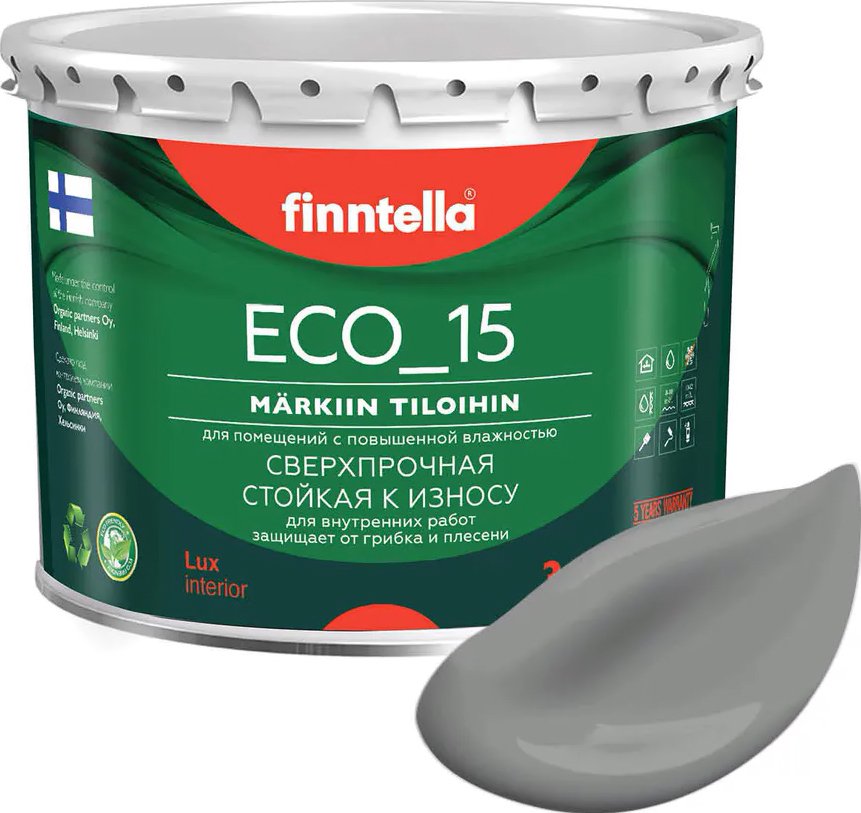 

Краска Finntella Eco 15 Kivia F-10-1-3-FL059 2.7 л (серый)