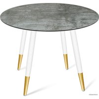 Кухонный стол Sheffilton SHT-TU14/ТT27-1 90 HPL (белый муар/золото/белая аврора)