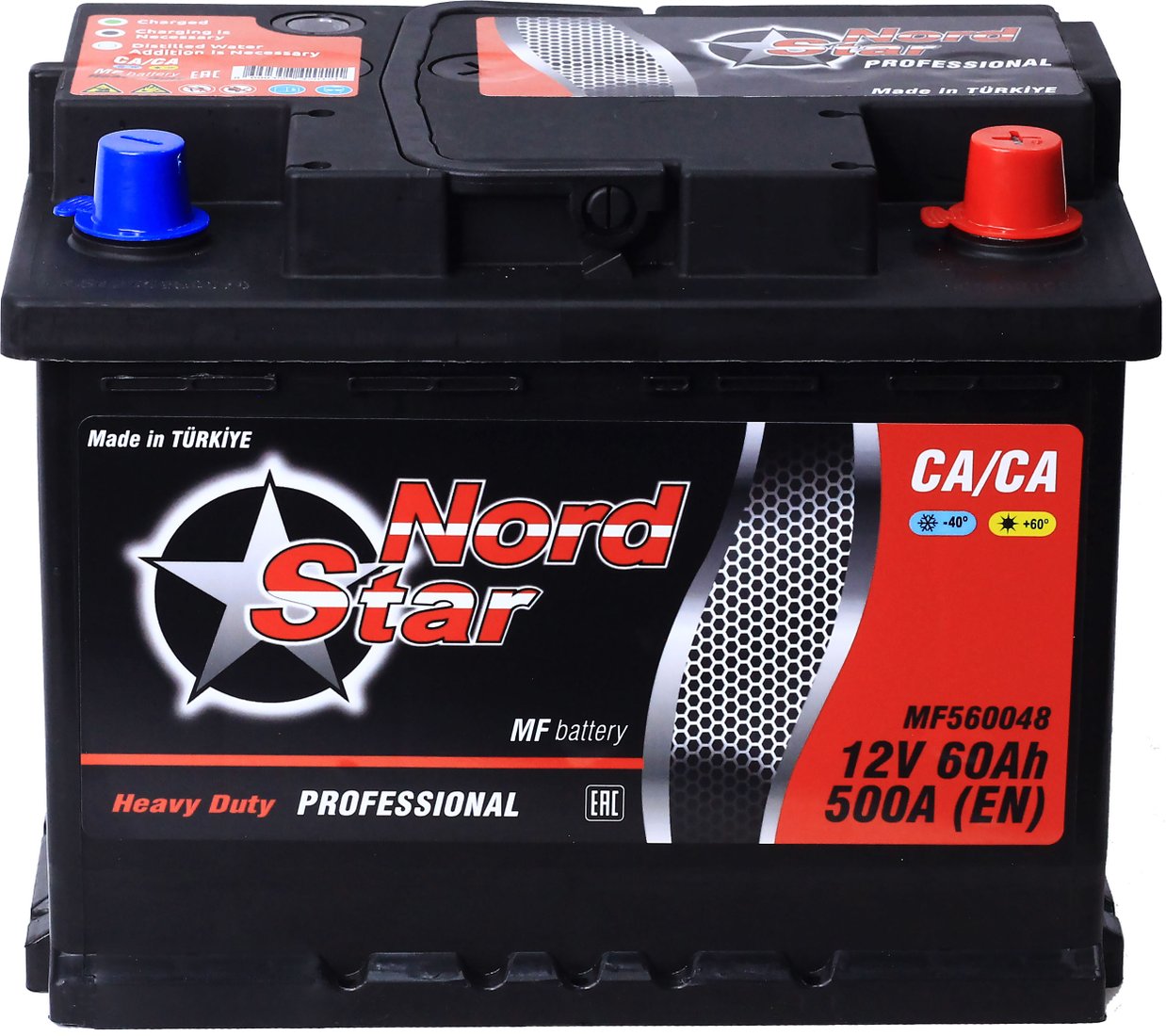 

Автомобильный аккумулятор Nordstar 60 A/H 500A R+ Низ
