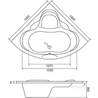 Ванна Lauter Riviera 150x150 21050150