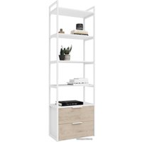 Стеллаж Crafto Квентин Мини Лофт 03 600x320x1900 (белый/каштан)