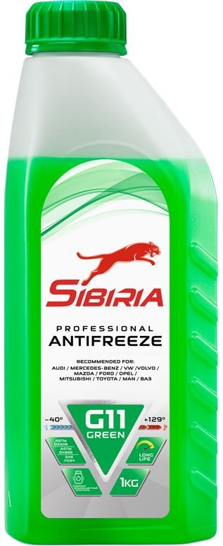 

Антифриз Sibiria G-11 -40 зеленый 1кг