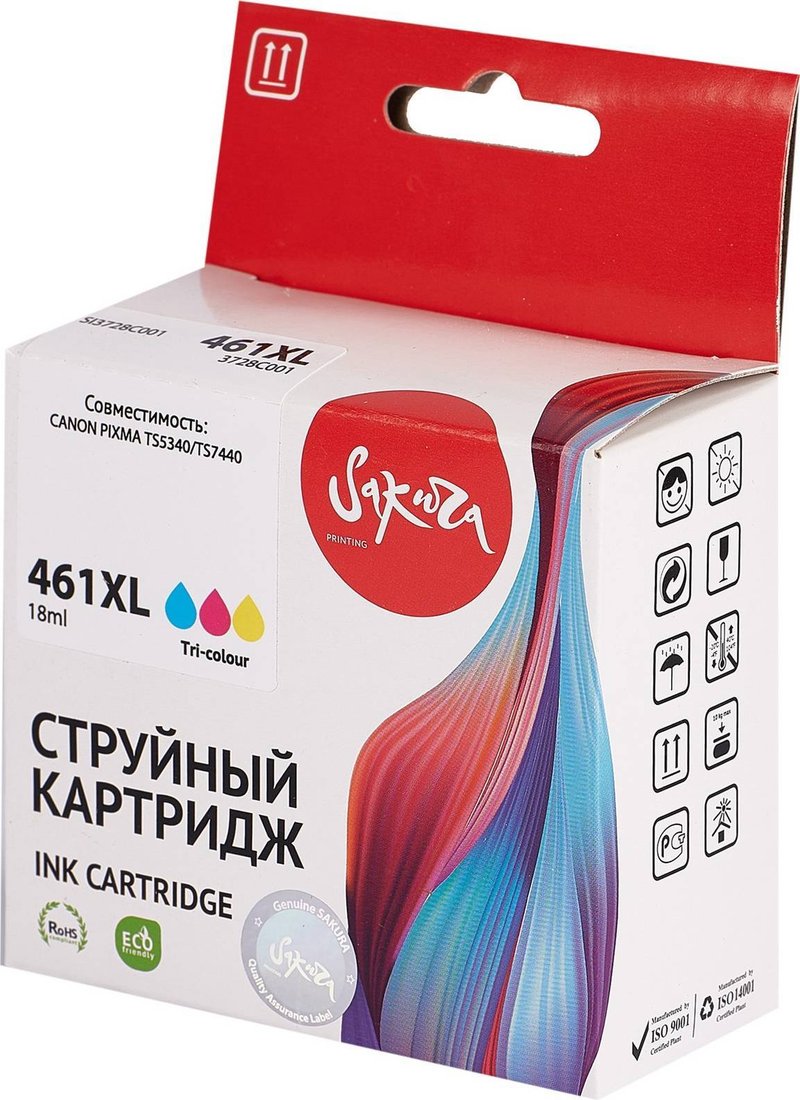 

Картридж Sakura Printing SI3728C001 (аналог Canon 461XL Color)