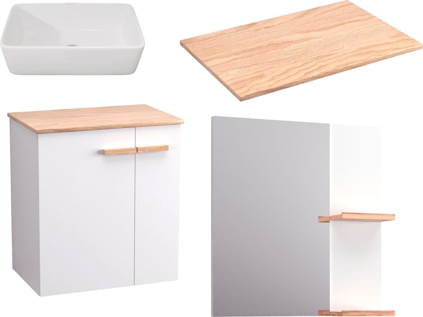 

Lauter Комплект мебели для ванной Adri тумба, столешница, раковина 21674A (зеркало, 59 см, белый глянец)