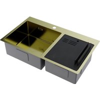 Кухонная мойка Omoikiri Akisame 86-2 Side lg (светлое золото)