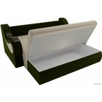 Диван Лига диванов Меркурий 100343 160 см (микровельвет, бежевый/зеленый)