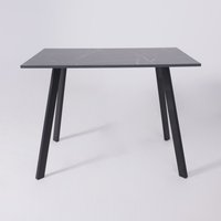 Кухонный стол ЭлиГард Solo 102x67 (мрамор неро маркина/черный)