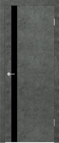 Юркас Stark ST12 ДО 70x200 (бетон темный/lacobel черный лак)