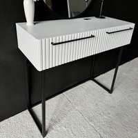 Консольный стол Shtabe Gross 6111 (RAL 9003/белый/черный/ручка черная)