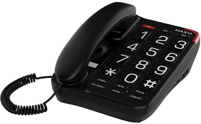 

Проводной телефон Maxvi CB-01 (черный)