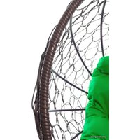 Кресло M-Group Кокос на подставке 11590204 (коричневый ротанг/зеленая подушка)