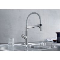 Смеситель Blanco Solenta-S Senso (рычаг слева, нержавеющая сталь)