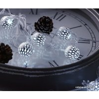 Светодиодная гирлянда Огоньки Серебряные шарики 128 20Led 3 м (белый)