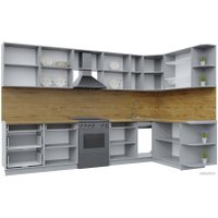 Готовая кухня Интерлиния Берес 1.7x3.3 левая (дуб английский/дуб полярный/кастилло темный)