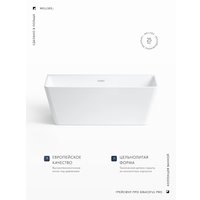 Ванна Wellsee Graceful Pro 140x74 230901001 (отдельностоящая ванна белый глянец, экран, ножки, сифон-автомат хром)