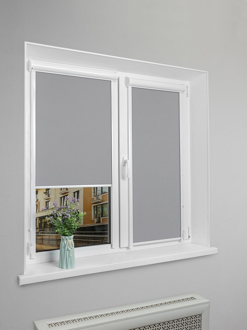 

Рулонные шторы Sundays Home UNI-2 LM 68-07 38x160 (светло-серый, левая)