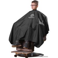 Пеньюар для клиента Rebel Barber с неопреновым воротником Noble Black Сompact Edition 15 см