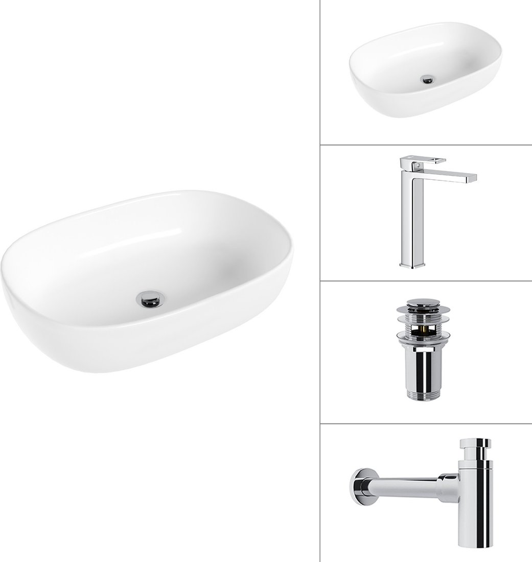 Умывальник Lauter 21836 + Cascade 21СК0655C + сифон 21635CH + дон.клапан 21190CH (хром)