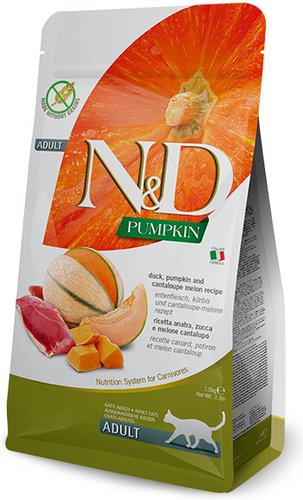 Сухой корм для кошек Farmina N&D Cat Pumpkin Duck, Pumpkin and Cantaloupe Melon Adult (утка, тыква, мускусная дыня) 1.5 кг