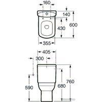 Бачок для унитаза Roca Dama Senso Compacto A34151B000