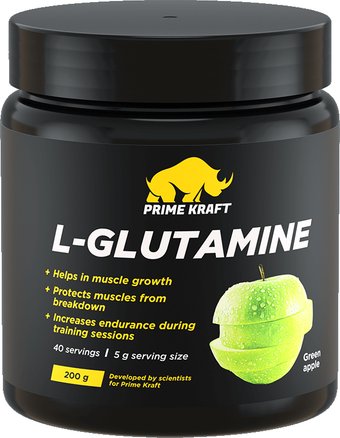 L-глютамин Prime Kraft L-Glutamine (200г, зеленое яблоко)