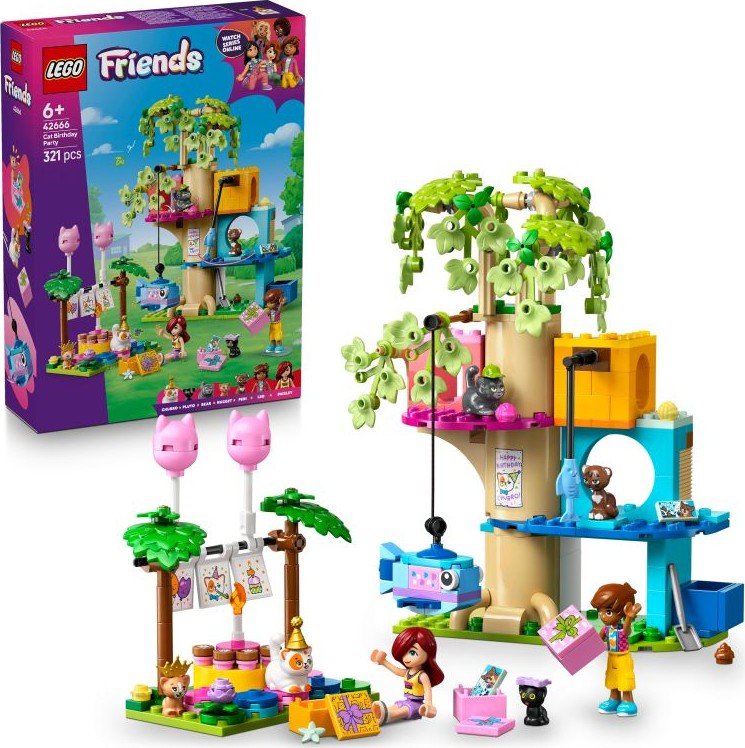 Конструктор LEGO Friends 42666 День рождения кошки и домик на дереве