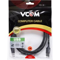 Кабель VCOM CU401M-2M USB 2 Type-A - USB 3.2 Gen2 Type-C (2 м, черный)
