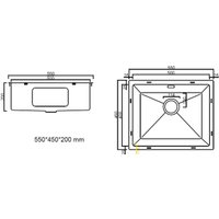 Кухонная мойка ARFEKA ECO AR 550*450 POP-UP BLACK PVD NANO DECOR