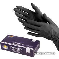 Виниловые перчатки Aviora Виниловые (XL, 100 шт, черный)