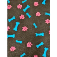 Коврик (подстилка) Profleece Лапки косточки PF024 (черный/бирюзовый/вишневый)