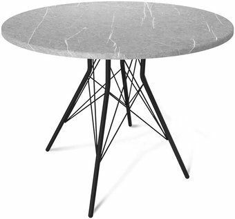 Кухонный стол Sheffilton SHT-TU2-1/ТТ 90 МДФ SHT-T210 (черный муар/серый мрамор)