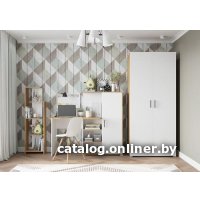 Шкаф распашной Горизонт Лайт 900 (белый/крафт золотой)