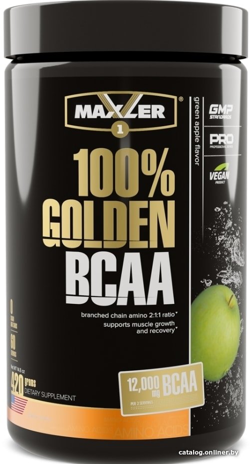 BCAA Maxler 100% Golden BCAA (зеленое яблоко, 420 г)