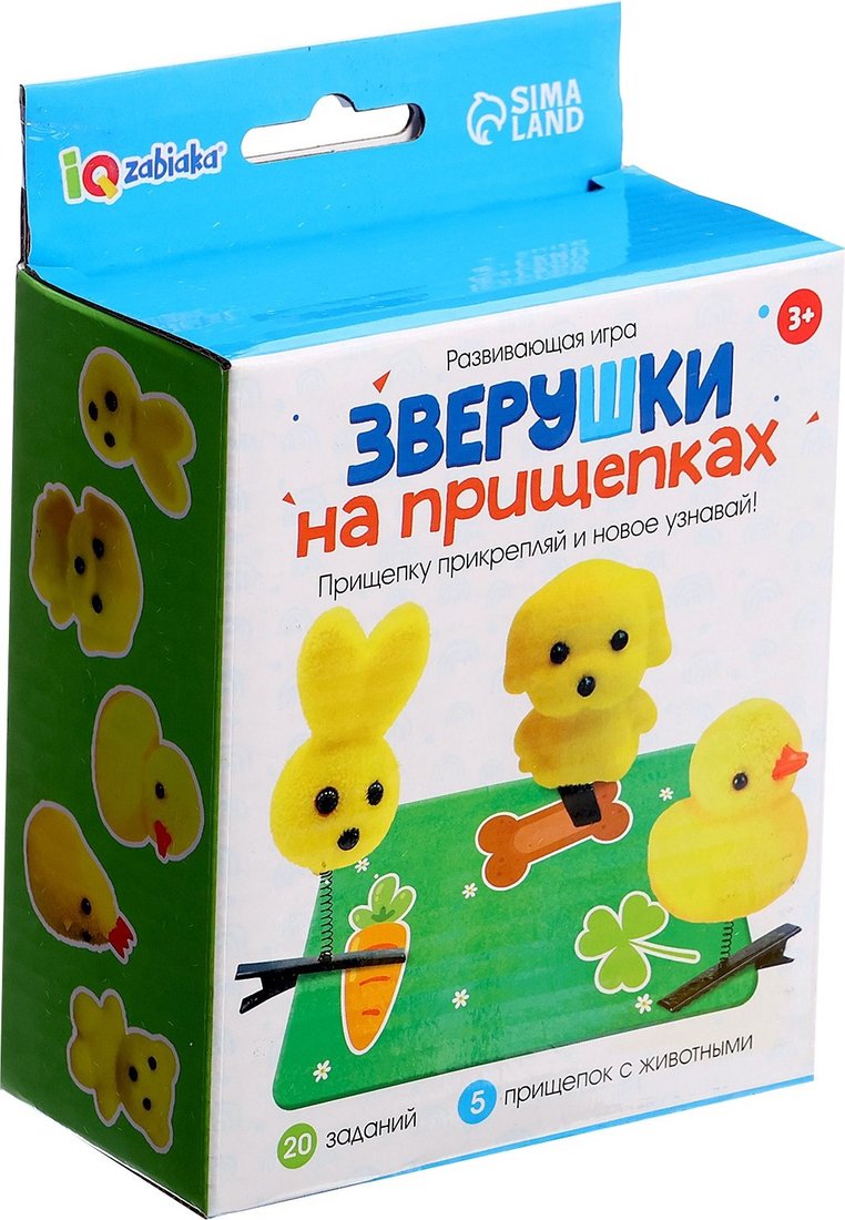 

Развивающая игра Zabiaka IQ Зверушки на прищепках 10367526