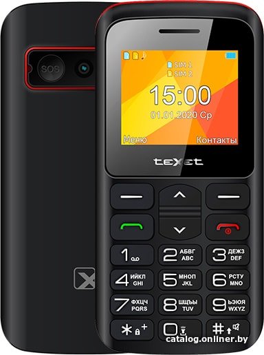 Кнопочный телефон TeXet TM-B323 (черный/красный)
